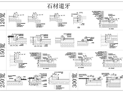 道牙工艺节点 施工图 通用节点