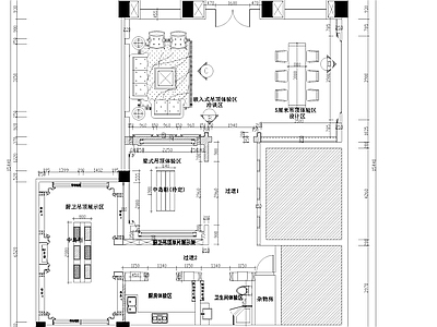 欧式君澜吊顶生活馆室内工装 施工图