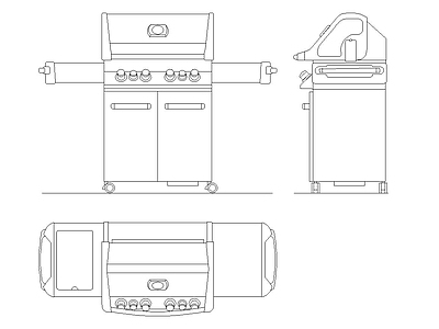 烤肉架三视图