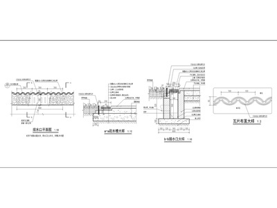 两款中式特色排水沟施工详图