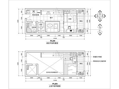 单人复式公寓楼家装施工图