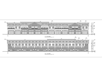 仿古商业街区建筑 施工图