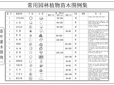 常用园林植物苗木图例集