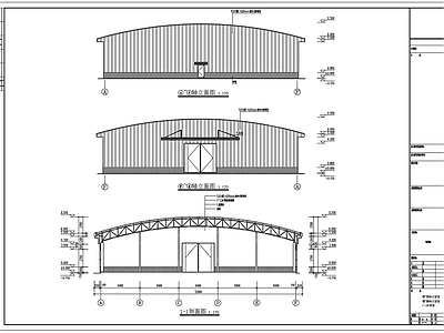 单层仓库厂房建筑结构设计图 施工图 工业建筑