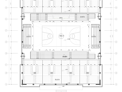某学校体育馆平面剖面 施工图