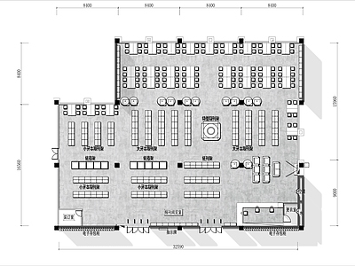 700㎡图书馆书吧平面布局方案