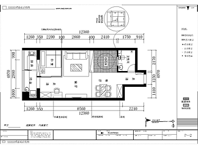 60平筒子小户型施工方案 施工图 213 效果图