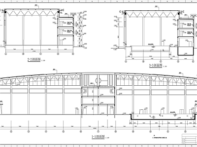 钢结构体育馆建筑 施工图