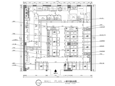 270平中式快餐室内 效果图 施工图