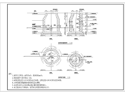 砖砌排污闸井大样图 施工图