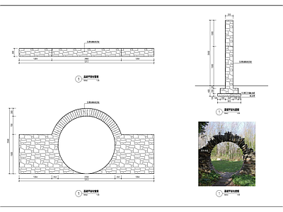 乡村片石门洞大样 施工图