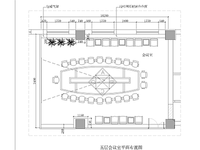 70平米会议室装修详图 施工图