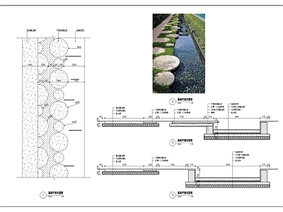 田园小溪岸边节点 施工图