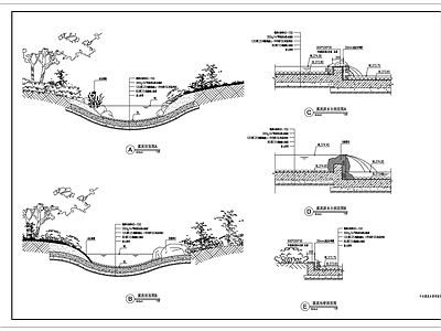 人造溪流做法详图 施工图
