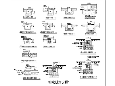 排水明沟大样 施工图