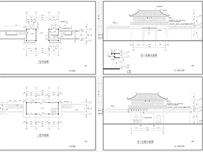 精品古建筑立面图