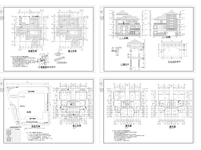 两套仿古别墅建筑 施工图