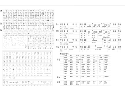 常用植物素材 图库 平面图块