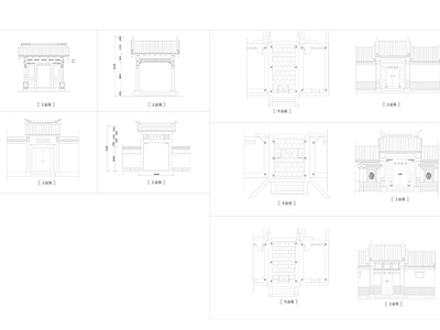 古典建筑平面立面图