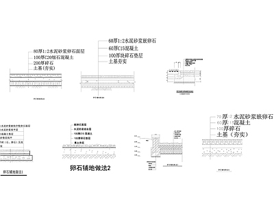 34 卵石铺地做法施工图