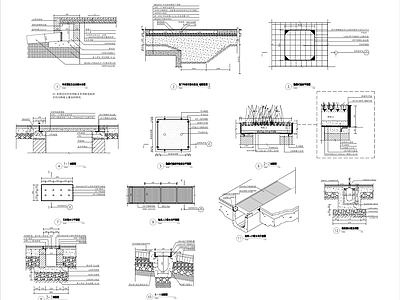现代小区地面常用铺装剖面做法详图 施工图