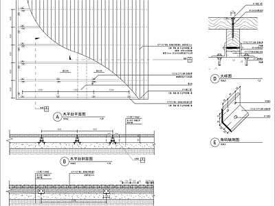 景观防腐木铺砖铺面做法 施工图