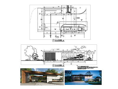 现代入口大门 施工图