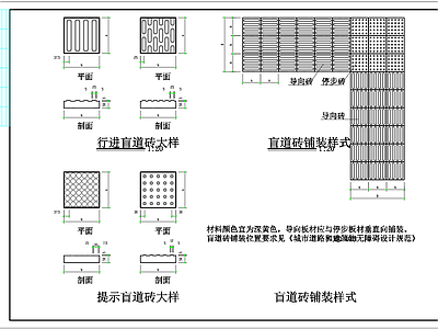 交通道路盲道铺装施工图