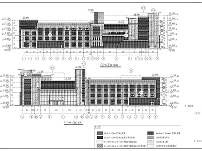 明框玻璃幕墙框架式创意产业园建筑施工图 工业建筑