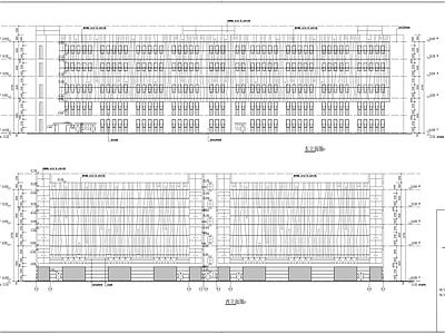 四层玻璃幕墙丁类生产性厂房建筑施工图 工业建筑