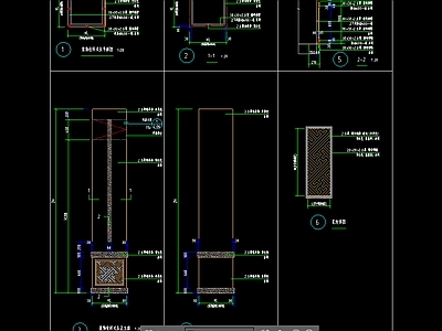 装饰立柱 店招结构 节点大样  施工图