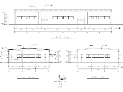 单层车间厂房工业建筑 施工图