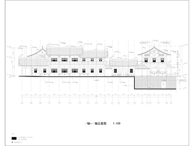 三层古典风格小型影视基地建筑施工图