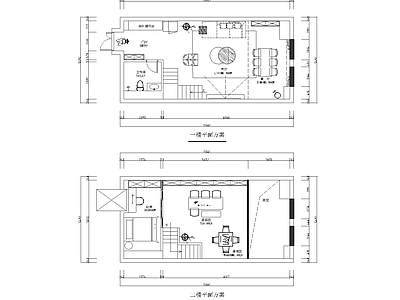 70m²家装loft复式公寓棋牌室平面图