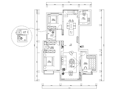 100m²家装住宅平面图 平层