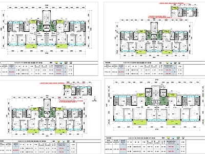 13套非T3新规户型 竖厅四开间四房南北通透 平面图