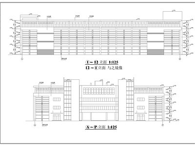 四层厂房建筑 施工图 工业建筑