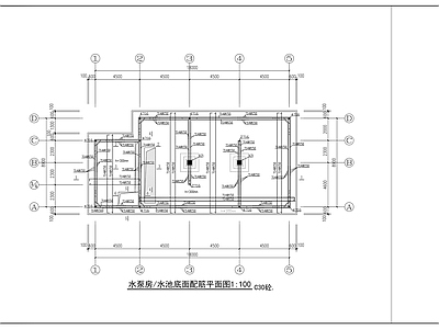 室外消防水池  施工图 工业建筑