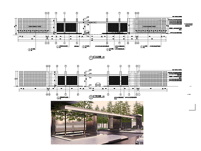 现代主入口大门 施工图
