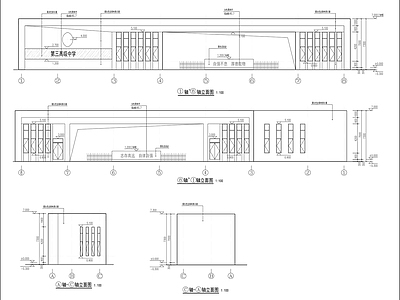 中学入口大门详图 施工图