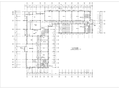 四层V型图书馆建筑 施工图