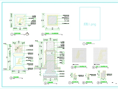 灯箱节点详图 施工图 局部景观