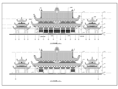 古建筑施工图 九龙殿 鼓楼