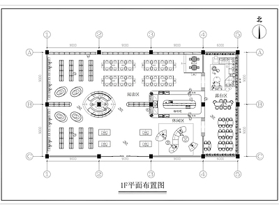 1F图书馆平面布局图 施工图