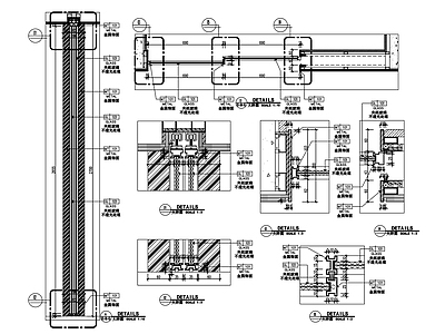 不锈钢玻璃推拉门 轨道移节点 施工图