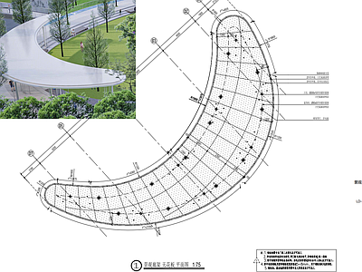 异形镀锌钢景观廊架详 施工图