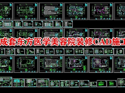 精选成套东方医学美容院装修CA 施工图