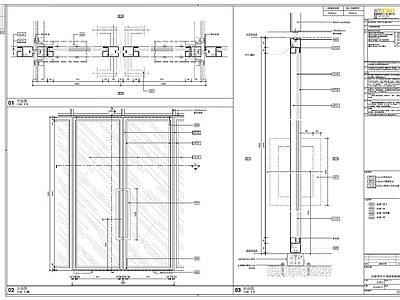 双扇平开不锈钢框玻璃门 节点详图 通用节点