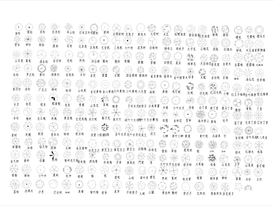 园林树木绿植平面图标图库大全 施工图