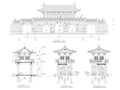 仿古山门建 施工图